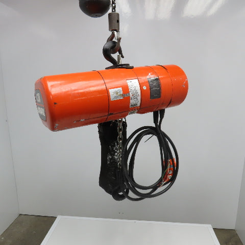 CM Model L 1 Ton Electric Chain Hoist 15' Lift 16FPM 208-480V 3Ph W/ DC Braking
