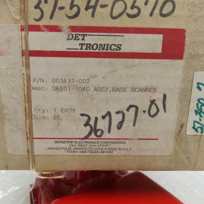 Det Tronics 003431-002 DE601-104D Fire Eye Base Scanner Assembly