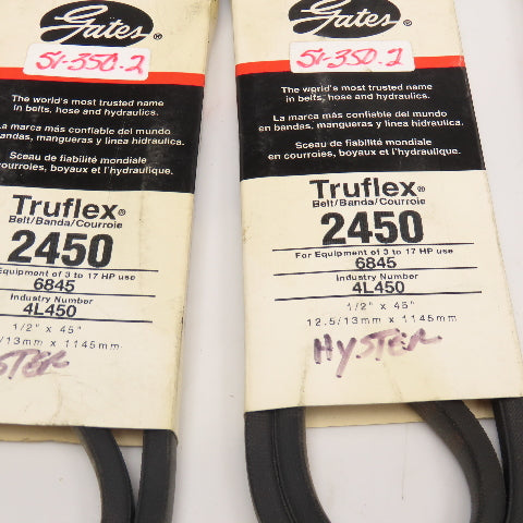 Gates 2450 4L450 V-Belt 1/2" x 45" Lot Of 4
