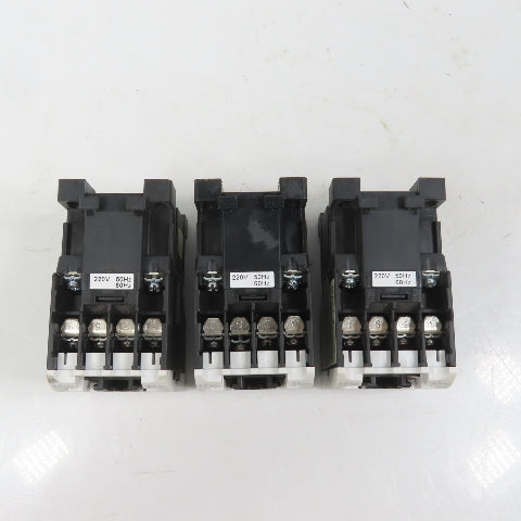Teco RAU-4 AC Magnetic Control Relay 4-Pole 220V Coil 6A 600VAC Max Lot Of 3