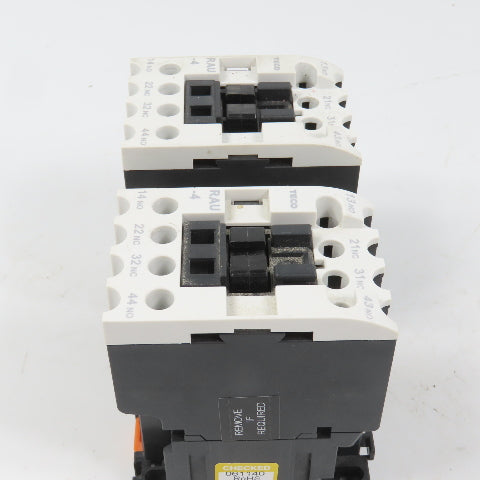 Teco RAU-4 AC Magnetic Control Relay 4-Pole 110V Coil 6A 600VAC Max Lot Of 2