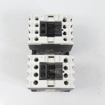 Teco RAU-4 AC Magnetic Control Relay 4-Pole 110V Coil 6A 600VAC Max Lot Of 2