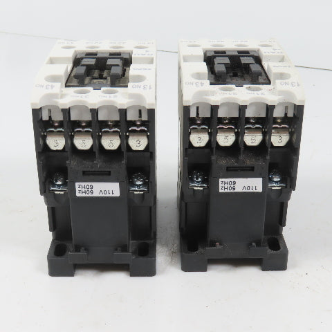 Teco RAU-4 AC Magnetic Control Relay 4-Pole 110V Coil 6A 600VAC Max Lot Of 2