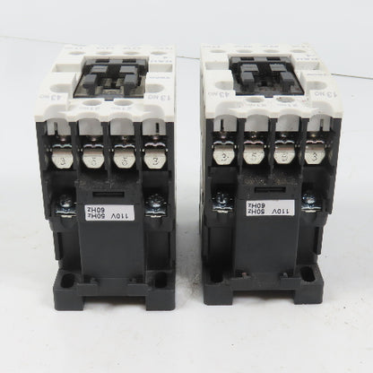 Teco RAU-4 AC Magnetic Control Relay 4-Pole 110V Coil 6A 600VAC Max Lot Of 2