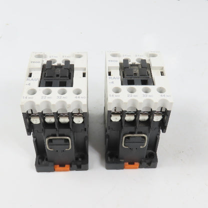 Teco RAU-4 AC Magnetic Control Relay 4-Pole 110V Coil 6A 600VAC Max Lot Of 2