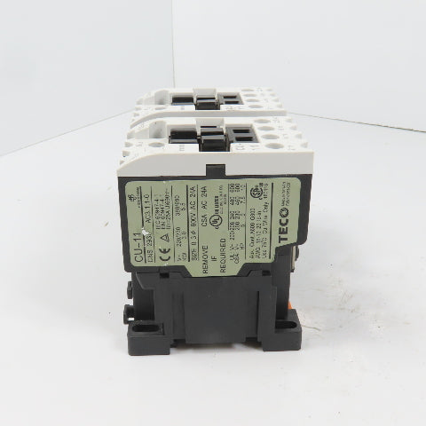 Teco CU-11 Size 0 Reversing Magnetic Contactor 3PH 10HP 220V Coil 24A