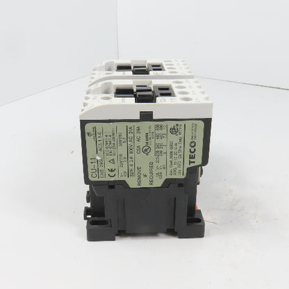 Teco CU-11 Size 0 Reversing Magnetic Contactor 3PH 10HP 220V Coil 24A
