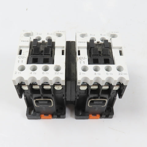 Teco CU-11 Size 0 Reversing Magnetic Contactor 3PH 10HP 220V Coil 24A