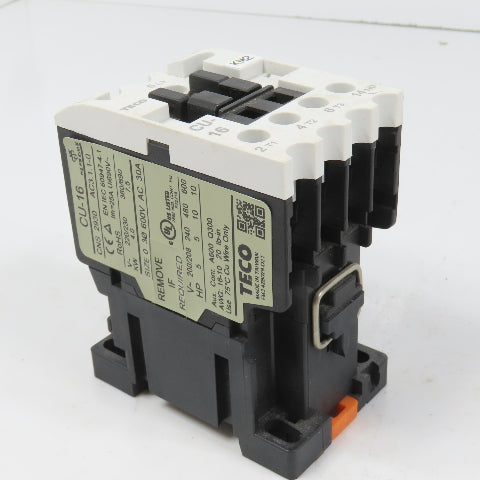 Teco CU-16 Size 0 Magnetic Contactor 3PH 10HP 110V Coil 30A 600VAC Max