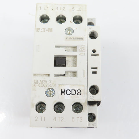 Eaton DILM25-01 XTCE025C01 3PH 20HP Contactor 110V Coil 40A 600V Max