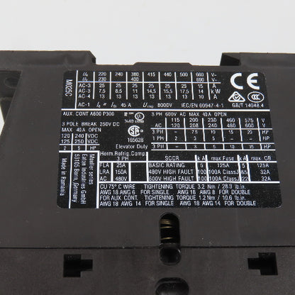 Eaton DILM25-01 XTCE025C01 3PH 20HP Contactor 110V Coil 40A 600V Max