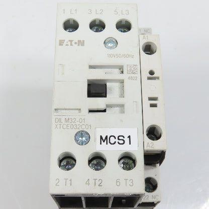 Eaton DILM32-01 XTCE032C01 3PH 25HP Contactor 110V Coil 40A 600V Max