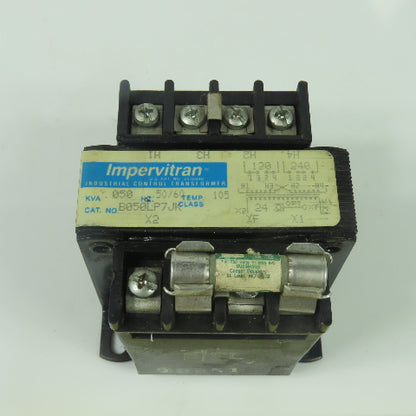 Impervitron B050LP7JK .050KVA Control Transformer 120/240V Pri 24V Sec 50/60Hz