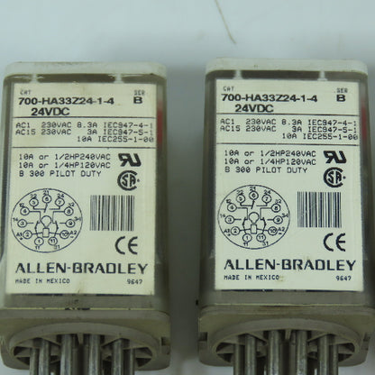 Allen Bradley 700-HA33Z24-1-4 24VDC General Purpose Relay 11-Pin 10A Lot Of 4