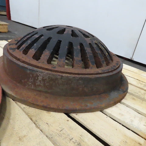 26" Flanged Cast Iron Storm Water Drain Dome Cover 9" Tall