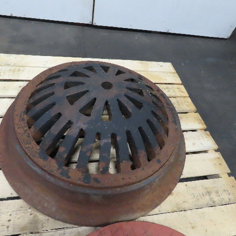 26" Flanged Cast Iron Storm Water Drain Dome Cover 9" Tall