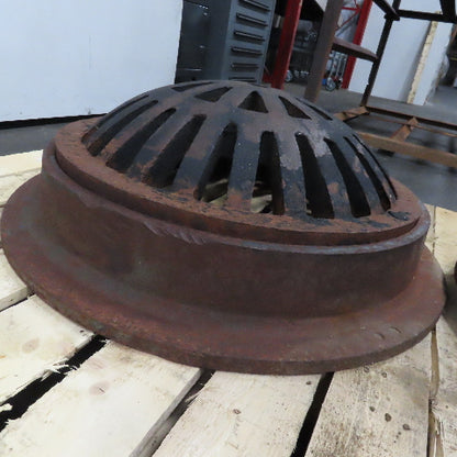 26" Flanged Cast Iron Storm Water Drain Dome Cover 9" Tall