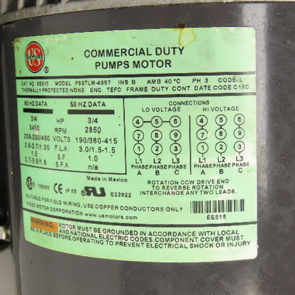 Ebara ACDU70/17T3C 3/4HP Stainless Steel Centrifugal Pump 230/460V 3PH 1"x1-1/4"
