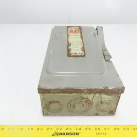 Bulldog JF-323 100A Vacu-Break Safety Disconnect Switch 240VAC