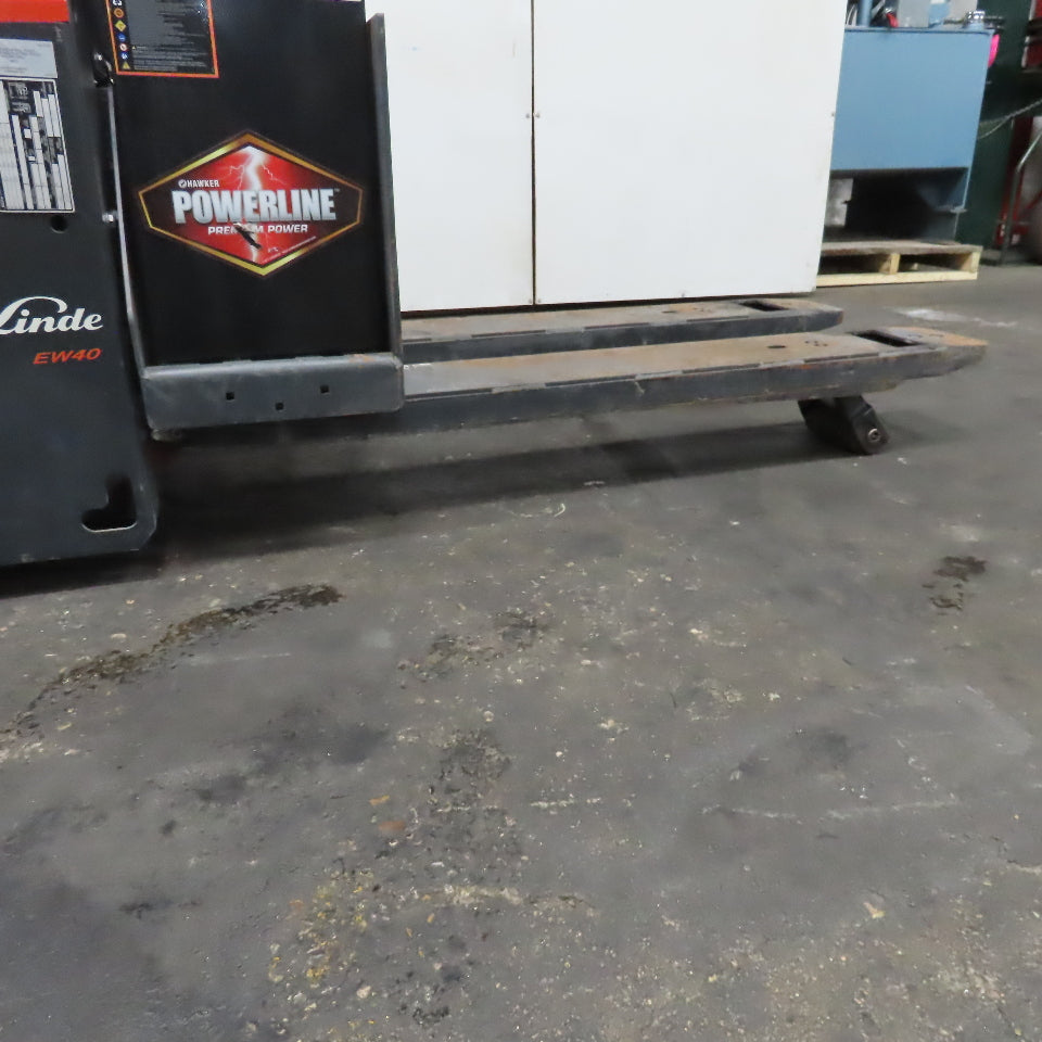 Linde EW40 24V 8000Lbs Walk Behind Pallet Jack Truck 48"x9" Forks 8" Lift 17Hrs.