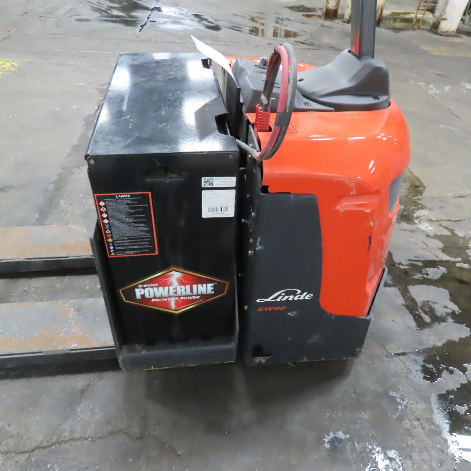 Linde EW40 24V 8000Lbs Walk Behind Pallet Jack Truck 48"x9" Forks 8" Lift 17Hrs.