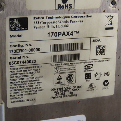 Zebra 170PAX4 Dual Action Tamp DAT Printer Applicator CTM 3600-PA 120V 1PH
