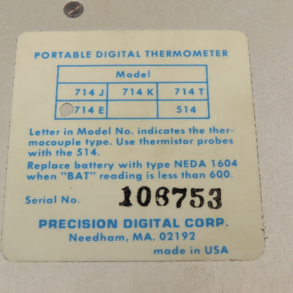 Precision Digital 714E Type E Thermocouple Input Digital Thermometer C/F° Parts