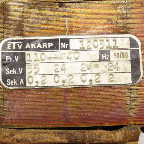 ETV 120511 110/120V Pri 55/24V Sec 50/60Hz 1Ph Transformer