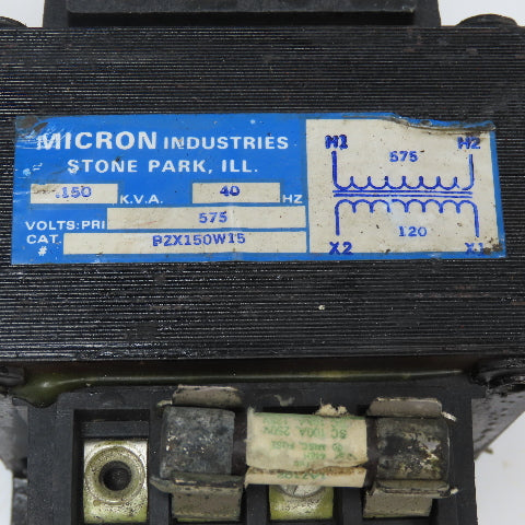 Micron Industries PZX150W15 575V Primary 120V Secondary .150kVa Transformer