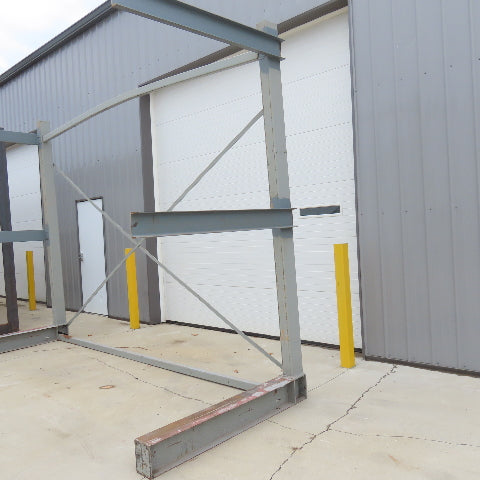 60" x 168" x 114" Tall 2 Arm Welded Single Sided Cantilever Rack