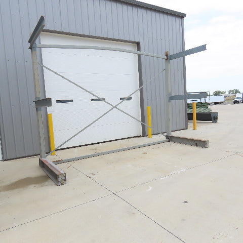 60" x 168" x 114" Tall 2 Arm Welded Single Sided Cantilever Rack