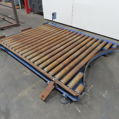52" BF x 62" L Gravity Roller Stretch Wrap Conveyor For 46" Dia. Turntable