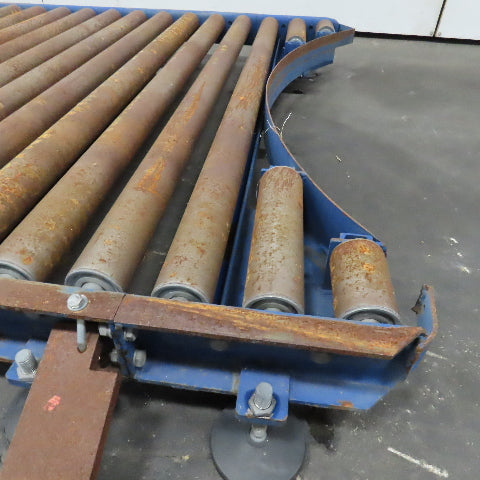 52" BF x 62" L Gravity Roller Stretch Wrap Conveyor For 46" Dia. Turntable