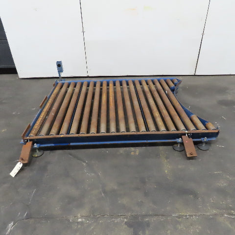 52" BF x 62" L Gravity Roller Stretch Wrap Conveyor For 46" Dia. Turntable