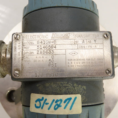 Foxboro 841GM-B Electronic Pressure Transmitter 5146594 MWP 100PSIG