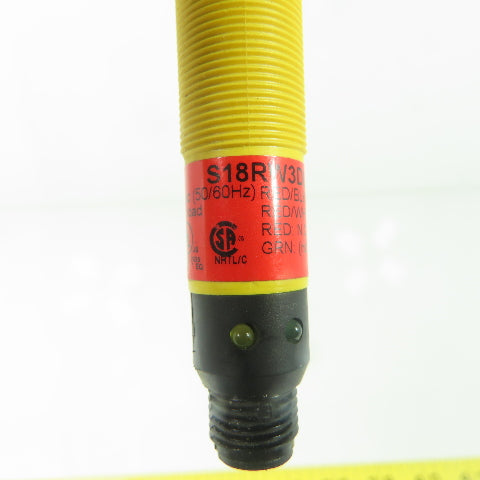 Banner S18RW3DLQ1 Photoelectric Sensor 20-250VAC 300mA