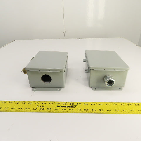 Hoffman K1768, K1756 8" x 6" x 3-1/2" Electrical Enclosure Junction Boxes Lot/2