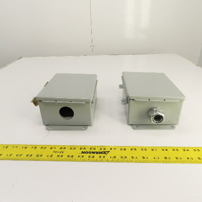 Hoffman K1768, K1756 8" x 6" x 3-1/2" Electrical Enclosure Junction Boxes Lot/2