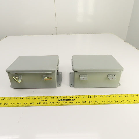 Hoffman K1768, K1756 8" x 6" x 3-1/2" Electrical Enclosure Junction Boxes Lot/2