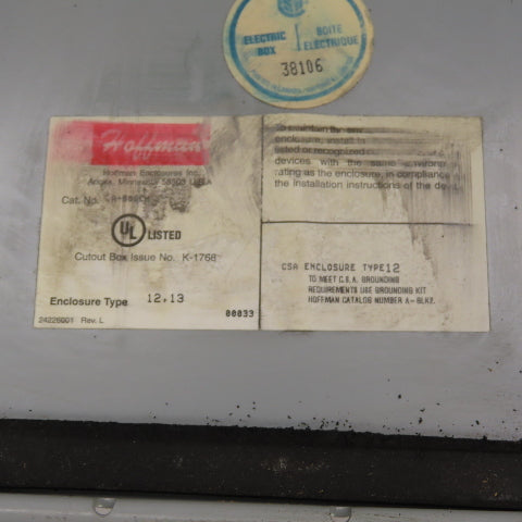 Hoffman K1768, K1756 8" x 6" x 3-1/2" Electrical Enclosure Junction Boxes Lot/2
