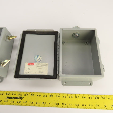 Hoffman K1768, K1756 8" x 6" x 3-1/2" Electrical Enclosure Junction Boxes Lot/2