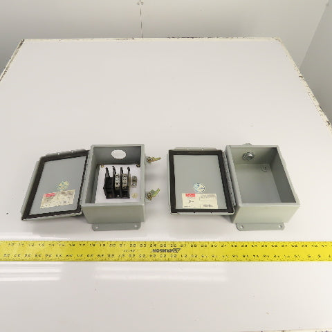 Hoffman K1768, K1756 8" x 6" x 3-1/2" Electrical Enclosure Junction Boxes Lot/2