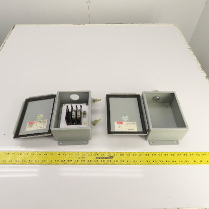Hoffman K1768, K1756 8" x 6" x 3-1/2" Electrical Enclosure Junction Boxes Lot/2