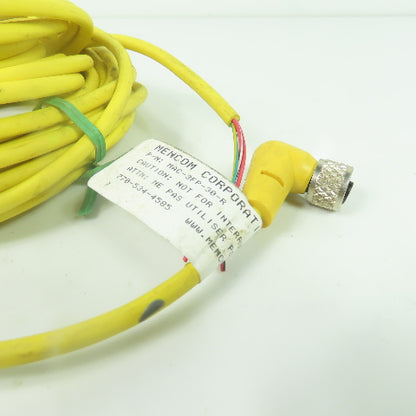 Mencom MAC-3FP-30-R Right Angle Cordset Cable 3-Pin Female 30' L
