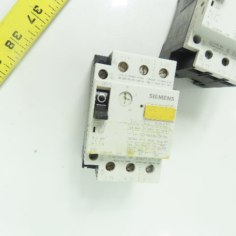 Siemens 3VU1300-1MH00 .6-2.4A Motor Protector Circuit Breaker 600VAC Lot Of 2