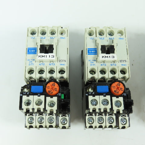 Mitsubishi S-N11 Magnetic Contactor 7.5HP 20A 110V Coil Various Overloads Lot/4