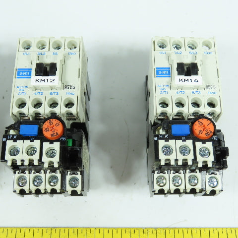 Mitsubishi S-N11 Magnetic Contactor 7.5HP 20A 110V Coil Various Overloads Lot/4