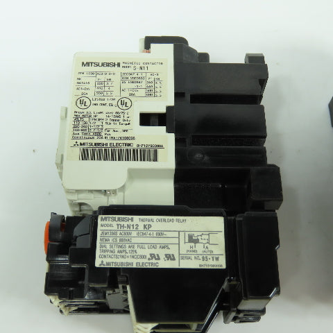 Mitsubishi S-N11 Magnetic Contactor 7.5HP 20A 110V Coil Various Overloads Lot/4