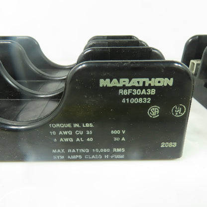 Marathon R6F30A3B Fuse Block Holder 30A 600V Lot Of 2
