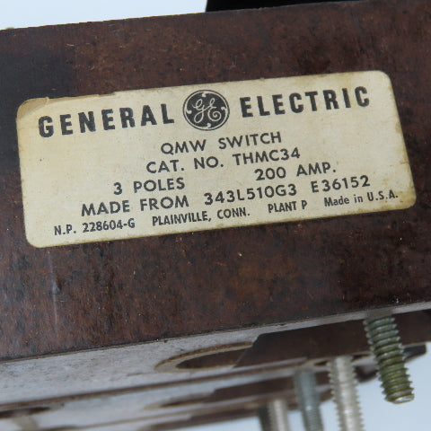 General Electric QMW THMC34 3 Pole 200A Fusible Disconnect Switch